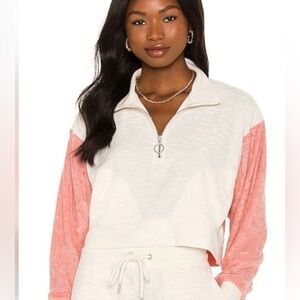 $130 Best Life Pullover Primrose/Cream Revolve L*Space NWT Loungewear, Terry XS
